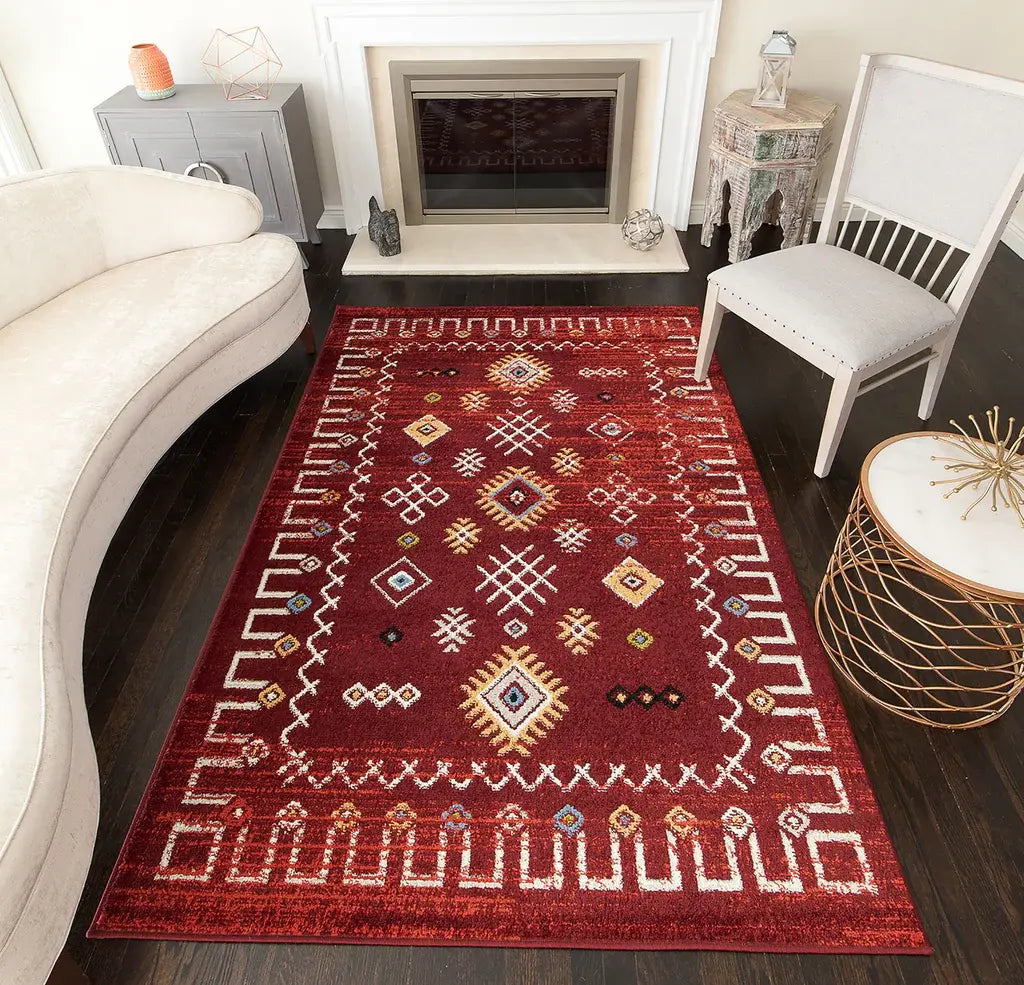 Rugs America Khole KH60C Gabbeh Rust Area Rug