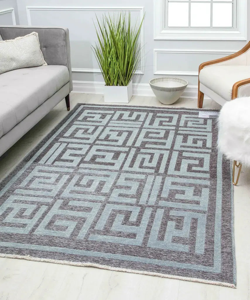 Rugs America Khoi KI20A Graphic Gunmetal Area Rug