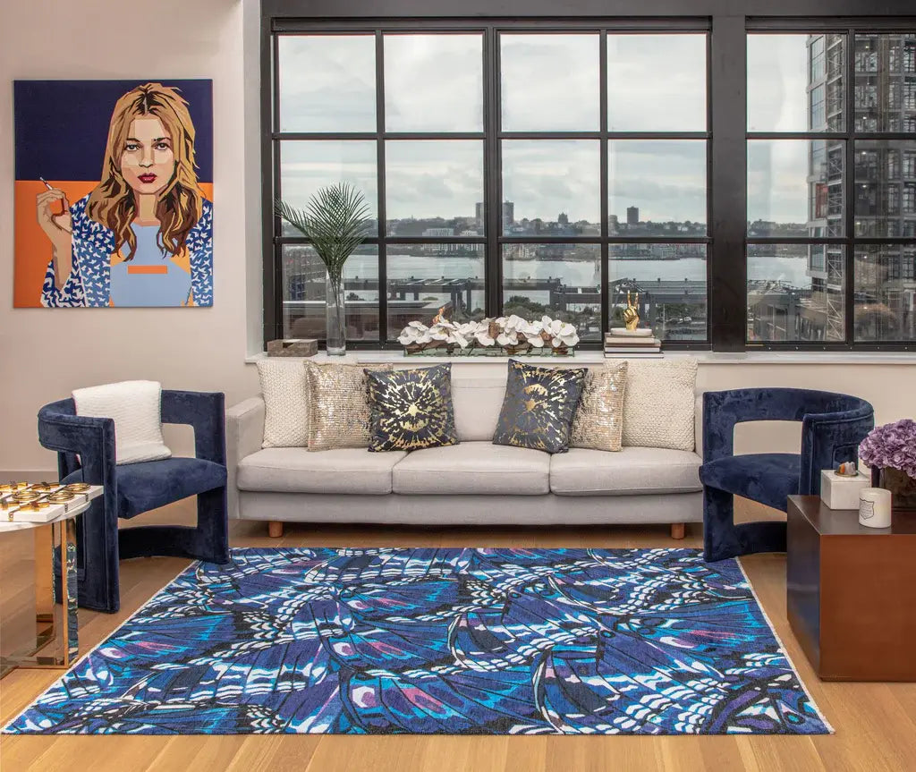 Elizabeth Sutton Maisie MI30B Morpho Blue Area Rug